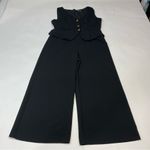 Black Halo Black Jumpsuit with Wide-Leg Elegance Size 14 Photo 2
