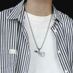 Skull Guitar Pendant Necklace for Men Women Streetwear Unisex Hip Hop Style Silver Photo 4