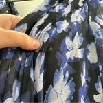 Monique Lhuillier RTR ML Melanie Black White & Blue Floral Maxi Dress Sz 0 Photo 8