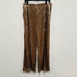Serra  Velvet Brown tan crushed Wide Leg Pants Size medium! Photo 1