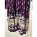 World Market Tunic Dress Boho Hippie Tassel Purple Cold Shoulder Geometric L/XL Size L Photo 3