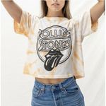 Daydreamer  Rolling Stones Rebel Tie Dye Cropped Graphic Tee Size Medium Photo 1