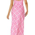 Seven Wonders Cross Front Halter Plaid Midi Dress Pink Size Medium NWT Photo 1