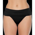 Fold over black bikini bottoms Medium very cheeky Brazilian cut high waisted​ Photo 5