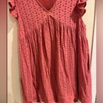 Entro Women’s Small Eyelet Peach Mini Dress with Pockets Photo 2