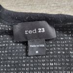 Red 23 Longline Cardigan Sweater Leather Sleeve Contrast Black Made USA Women M Size M Photo 12