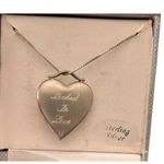 Sterling Silver Heart Pendant Necklace With locket In Love Engraving & Keyhole Photo 0