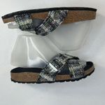 Birkenstock 36 US 5 Siena Rivot Logo Festive Weave Green Textile Vegan Sandals Photo 4