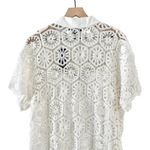Lulus  Day Off Darling White Crochet Short Sleeve Shirt Dress Sz XL NWT Photo 7