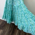 ASTR New Revolve Tazia Floral Button Tiered Maxi Blue Dress Size Large Photo 6