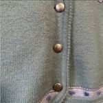 Tally Ho Blue and Gray Floral Fair Isle Cardigan Sweater Medium Photo 4