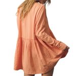 Pilcro Anthropologie Long-Sleeve Babydoll Top Light Orange Gingham Size Small Photo 1