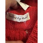 Vtg Casual Corner‎ Red Hand Knit Christmas Sweater Rocking Horse Bear Medium Photo 10