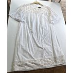 J.Crew Bell Sleeve Dress With Fringe Dot Marine Salt Ivory Size 8 Lined Preppy Photo 7