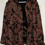 Dress Barn  Women's Black Red‎ Paisley Heavy Tapestry Jacket Size 24W Photo 0