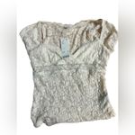 Urban Outfitters  Women's Ivory Lace Floral Crop‎ Top Size S Photo 7