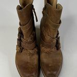 Latigo  Paz Brown Leather Braided Detail Square Toe Ankle Boots Size 9 Photo 5