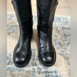 Tory Burch  Leather Animal Print Black Moto Boots Size 8.5 Photo 4