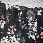 Candie's Floral flutter sleeve top shirt blouse sparkly sheer crisscross v-neck XS Photo 5