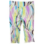 Escada Sport Capri Pants M Multicolor Rainbow Retro Waves Maximalist Eclectic White Size M Photo 3