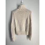 J.Crew  100% Wool Aran Style Cable Knit Fisherman Hand Knit Turtleneck Sweater M Photo 4