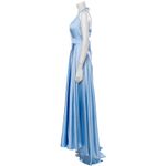 Mac Duggal  Powder Blue Satin High Slit Gown Size 8 Evening Dress Photo 5