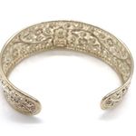 925 Sterling Silver Flower Design Cuff Bracelet Thailand Photo 1