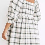 Madewell NEW  Lucie Elbow-Sleeve‎ Smocked Mini Dress in Lebaum Plaid, XL Photo 0