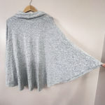 White House | Black Market Light Gray Knit Cowl Neck Poncho One Size Boho Western Photo 4