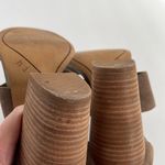 Hinge  size 7.5 taupe leather zipper back 4” heeled sandals. Photo 3