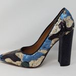 TIFFI Sequin Pointed Toe Block Heels Black Gold Blue Size 37 Photo 12