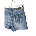AMERICAN EAGLE Womens Shorts Size 4 Blue Light Wash Mom Plaid‎ Two Tone Photo 5