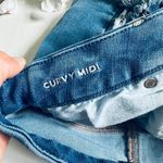 American Eagle  Distressed Curvy Midi Cutoff Denim Jean Shorts Photo 3