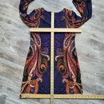 Melissa Paige Womens Purple Paisley Asymmetrical Bell Sleeve Tunic Top Boho XS Photo 6