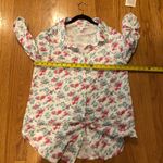 LuLaRoe  | Valentina Floral Button Up Blouse | Roll Tab Sleeves | NWT Medium Photo 9