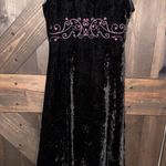 American Girl VTG Black Velvet Dress Sz 14 Starry Night Embroidered Not For Doll Photo 0
