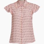 Alice + Olivia NWT- Martel Ice Cream-Print Silk Blouse size L Photo 0