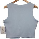 Tilly's NWT Womens West of Melrose  Button Up Tank Top ST7779 Blue Crop Top Size L Photo 1