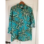 C&C California C & C California‎ Linen Tropical Shirt Roll Tab Sleeves Womens Small Vacation Photo 1