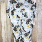 Torrid  Size 3(3X)(22-24) Stretch Mesh Lined Crewneck Floral Ruched Top Photo 1