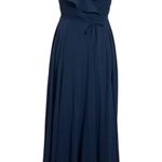 Jenny Yoo  NWT Faye Wrap Maxi Dress Navy Chiffon Flutter Sleeve Size 0 Formal Photo 1