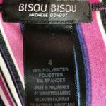 Bisou Bisou  mini dress cap sleeve V neck geo print. Size: 4 Photo 8