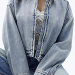 PacSun Cropped Denim Gas Jacket Indigo NWT XS Photo 0