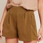 Anthropologie khaki pleated kelyn shorts Photo 0