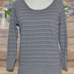 STANDARD JAMES PERSE Size 1 S Gray Stripe Boat Neck Supima Cotton Top Shirt Photo 0