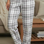 Women's Jockey Plaid Pajama Pants M White Black Pink Size M Photo 0