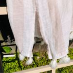 C&C California  striped tassel linen dress beach swim coverup Tan/White Small Photo 1