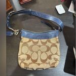 Coach  Blue and Tan Crossbody Bag Photo 0