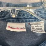 Vintage Bobbie Brook cat embroidery denim shirt size XL Blue Photo 3