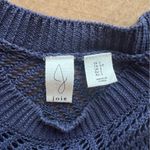 Joie  Crochet Maxi Beach CoverUp Dress, Navy Blue side slits, sleeveless size S Photo 9